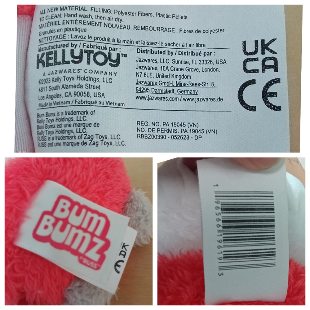 Jazwares BUMBUMZ Beanie belly Sitting Plush Takeout Bumz Chef Hat 4in - Picture 10 of 10